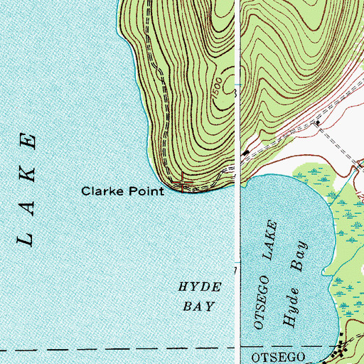 Topographic Map of Clarke Point, NY