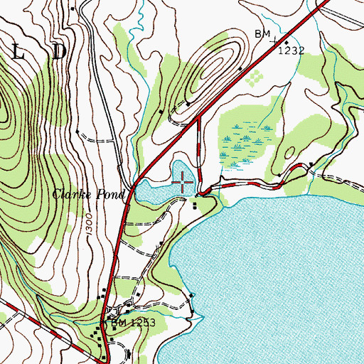 Topographic Map of Clarke Pond, NY
