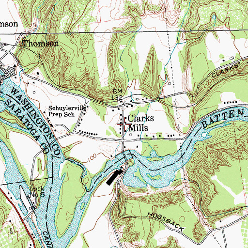 Topographic Map of Clarks Mills, NY