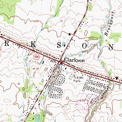 Topographic Map of Clarkson, NY