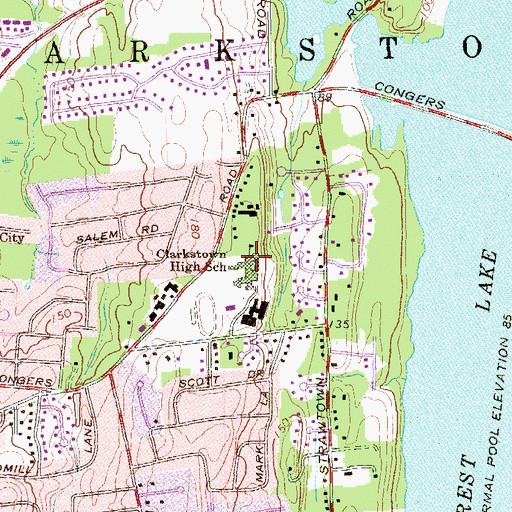 Topographic Map of Clarkstown North Senior High School, NY
