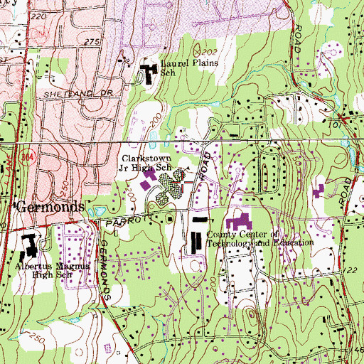 Topographic Map of Clarkstown Junior High School, NY