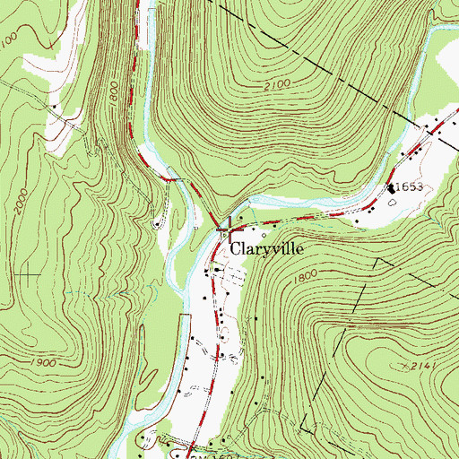 Topographic Map of Claryville, NY