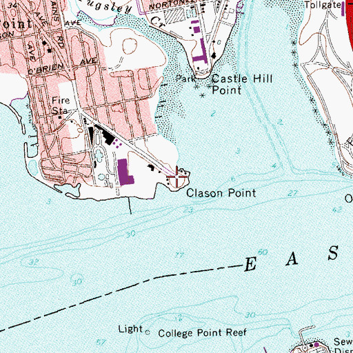 Topographic Map of Clason Point, NY
