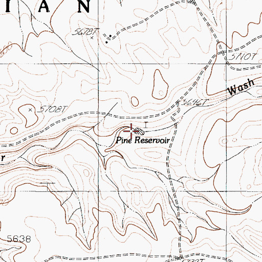 Topographic Map of Pine Reservoir, AZ
