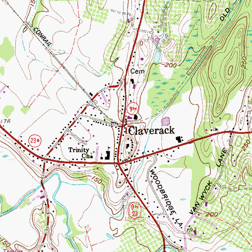 Topographic Map of Claverack, NY