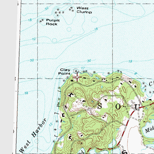 Topographic Map of Clay Point, NY
