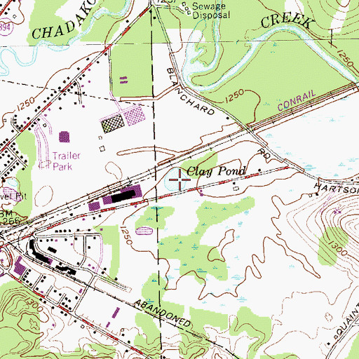Topographic Map of Clay Pond, NY