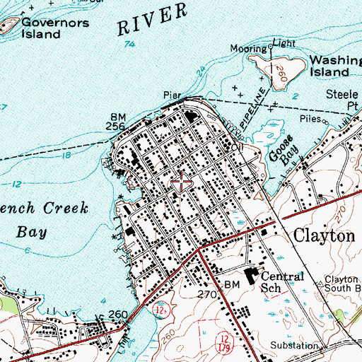 Topographic Map of Clayton, NY