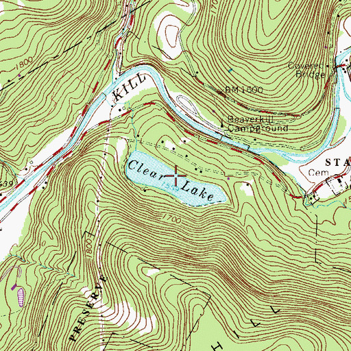Topographic Map of Clear Lake, NY