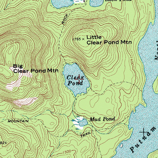 Topographic Map of Clear Pond, NY