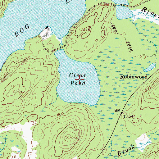 Topographic Map of Clear Pond, NY