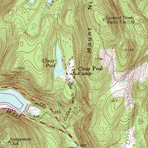 Topographic Map of Clear Pool Camp, NY