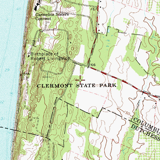 Topographic Map of Clermont State Park, NY