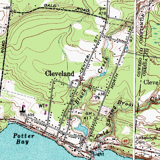 Topographic Map of Cleveland, NY