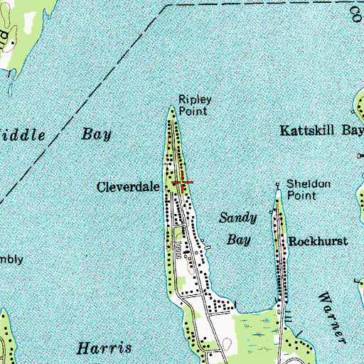 Topographic Map of Cleverdale, NY