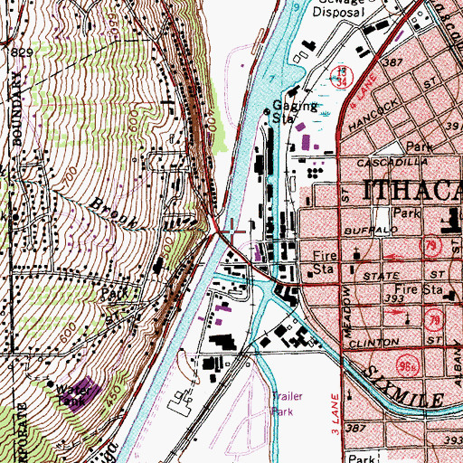 Topographic Map of Cliff Park Brook, NY
