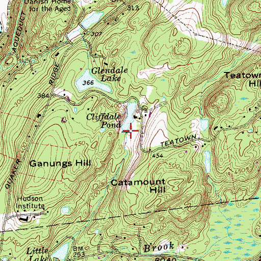 Topographic Map of Cliffdale Pond, NY