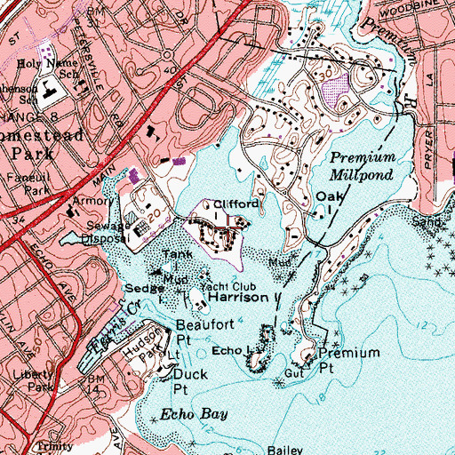 Topographic Map of Clifford Island, NY