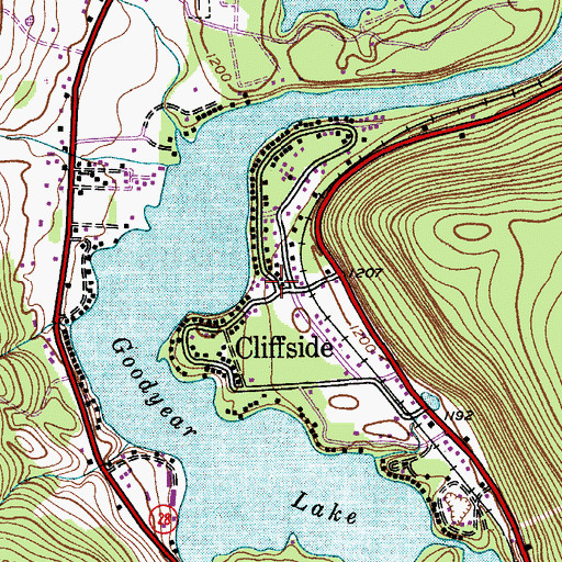 Topographic Map of Cliffside, NY