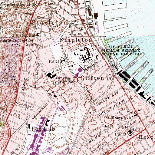 Topographic Map of Clifton, NY