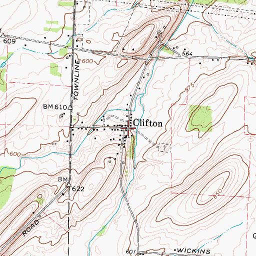 Topographic Map of Clifton, NY