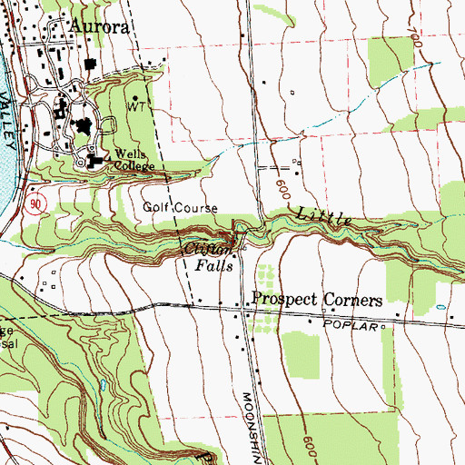 Topographic Map of Clifton Falls, NY