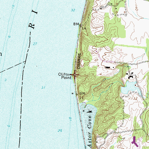 Topographic Map of Clifton Point, NY