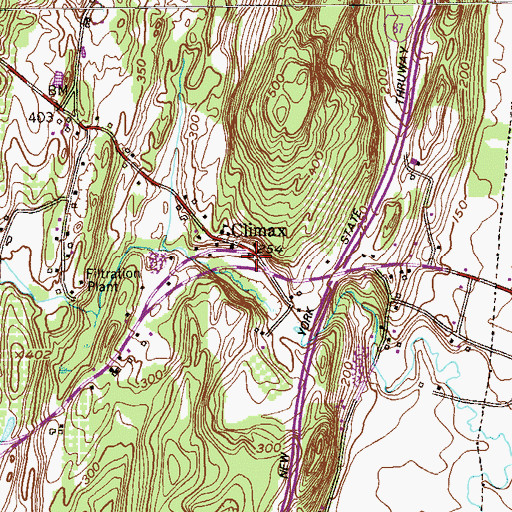 Topographic Map of Climax, NY