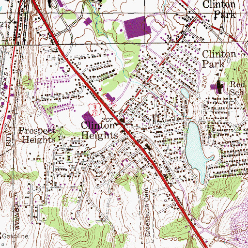 Topographic Map of Clinton Heights, NY