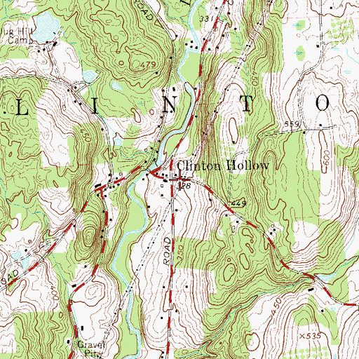 Topographic Map of Clinton Hollow, NY