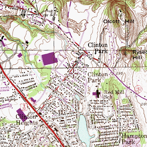 Topographic Map of Clinton Park, NY