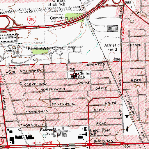 Topographic Map of Clinton School, NY