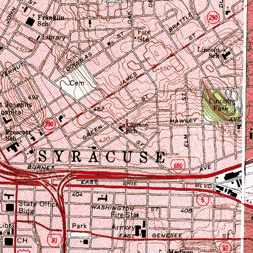 Topographic Map of Clinton School, NY