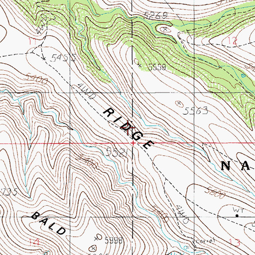 Topographic Map of Pine Ridge, AZ