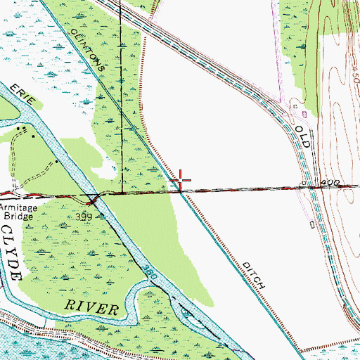Topographic Map of Clintons Ditch, NY