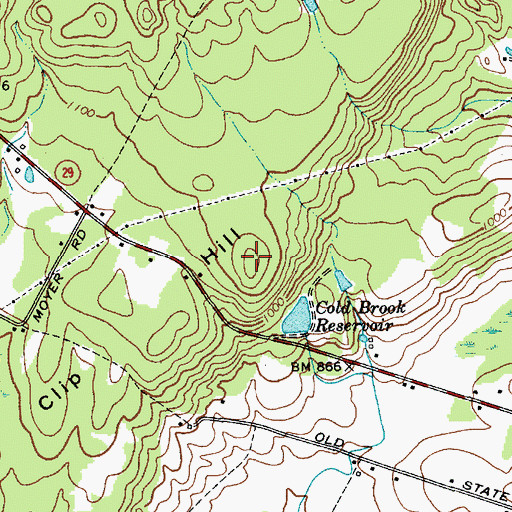 Topographic Map of Clip Hill, NY