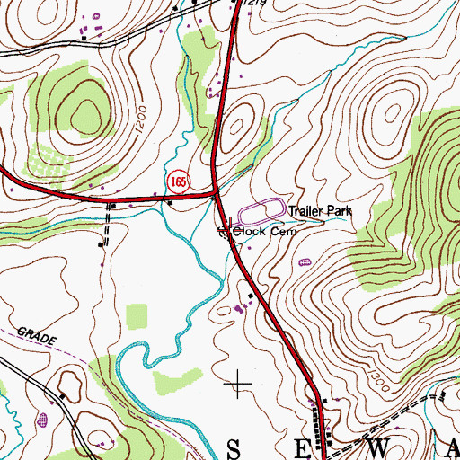 Topographic Map of Clock Cemetery, NY