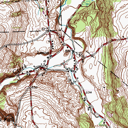 Topographic Map of Clockville Creek, NY