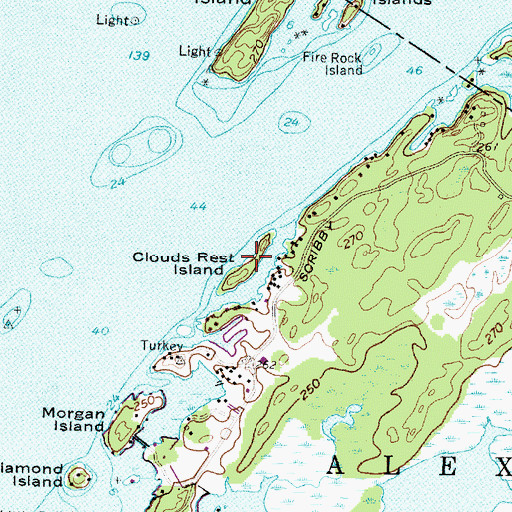 Topographic Map of Clouds Rest Island, NY