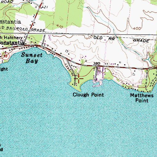 Topographic Map of Clough Point, NY