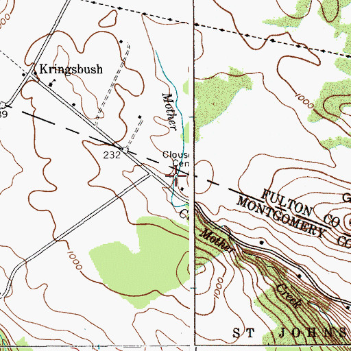 Topographic Map of Clouse Cemetery, NY
