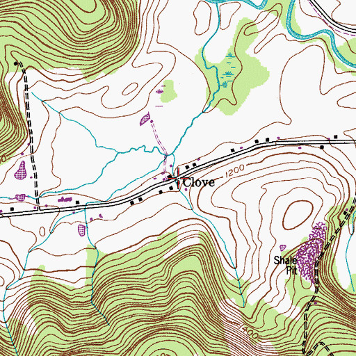 Topographic Map of Clove, NY