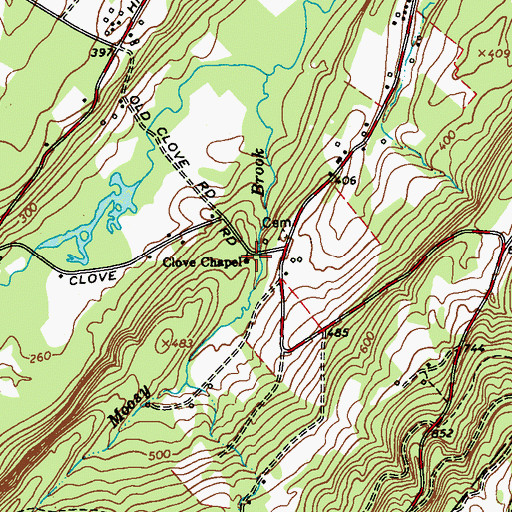 Topographic Map of Clove Chapel, NY
