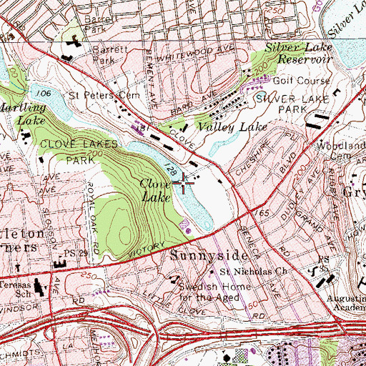 Topographic Map of Clove Lake, NY