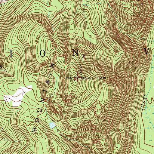 Topographic Map of Clove Mountain, NY