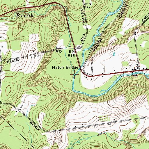 Topographic Map of Clover Mill Creek, NY