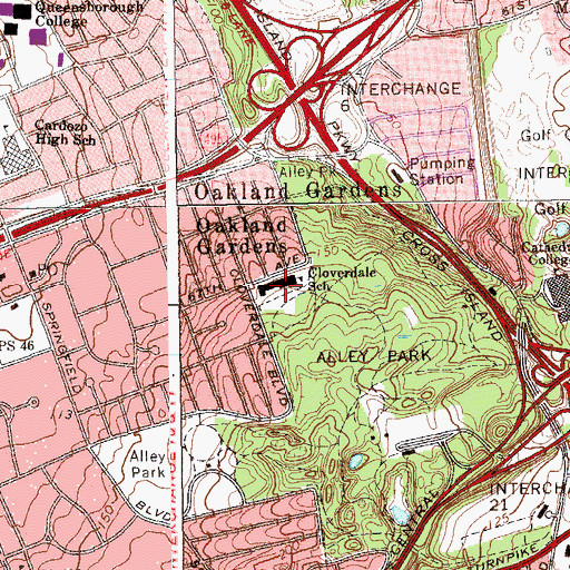 Topographic Map of Public School 213, NY