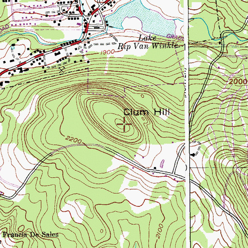 Topographic Map of Clum Hill, NY