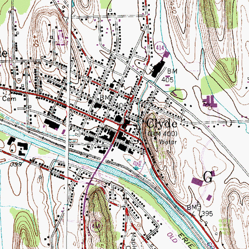 Topographic Map of Clyde, NY
